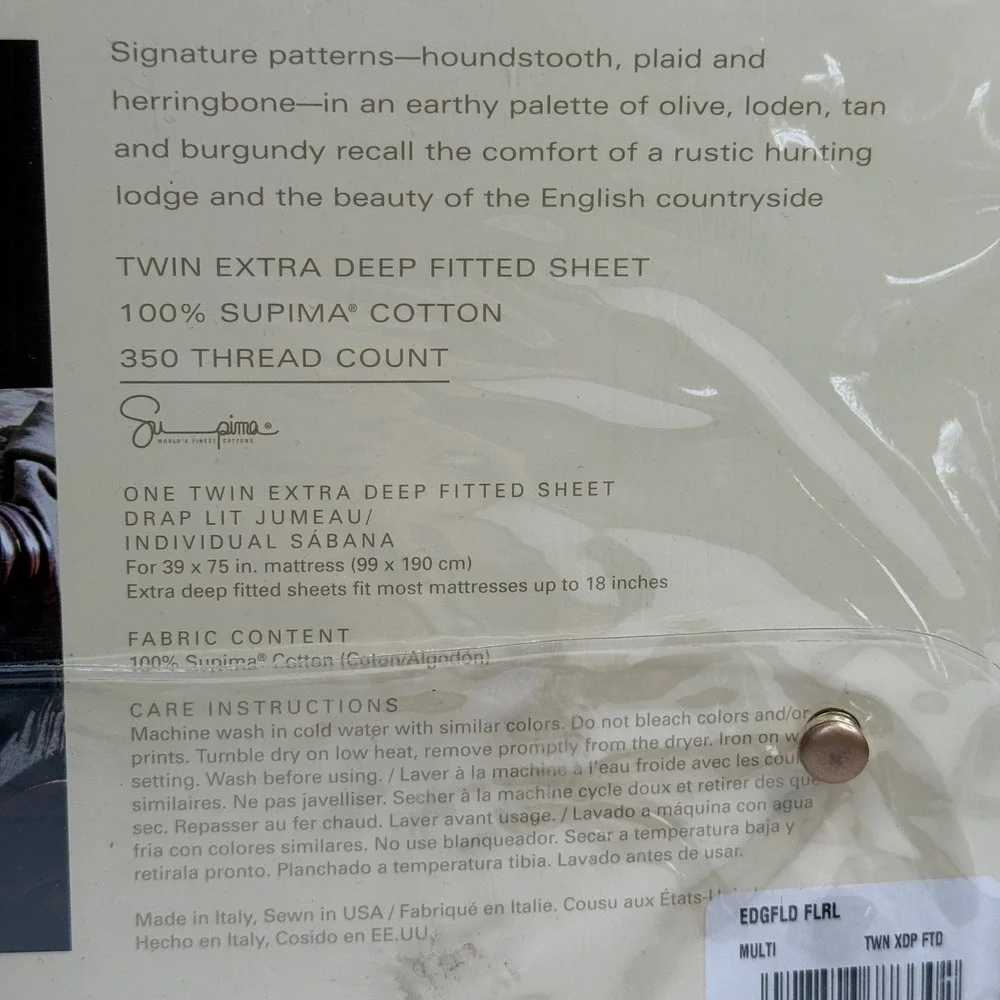 NEW Ralph Lauren Edgefield Floral Twin Sheet Set Supima Cotton 350TC Extra Deep - Picture 6 of 7